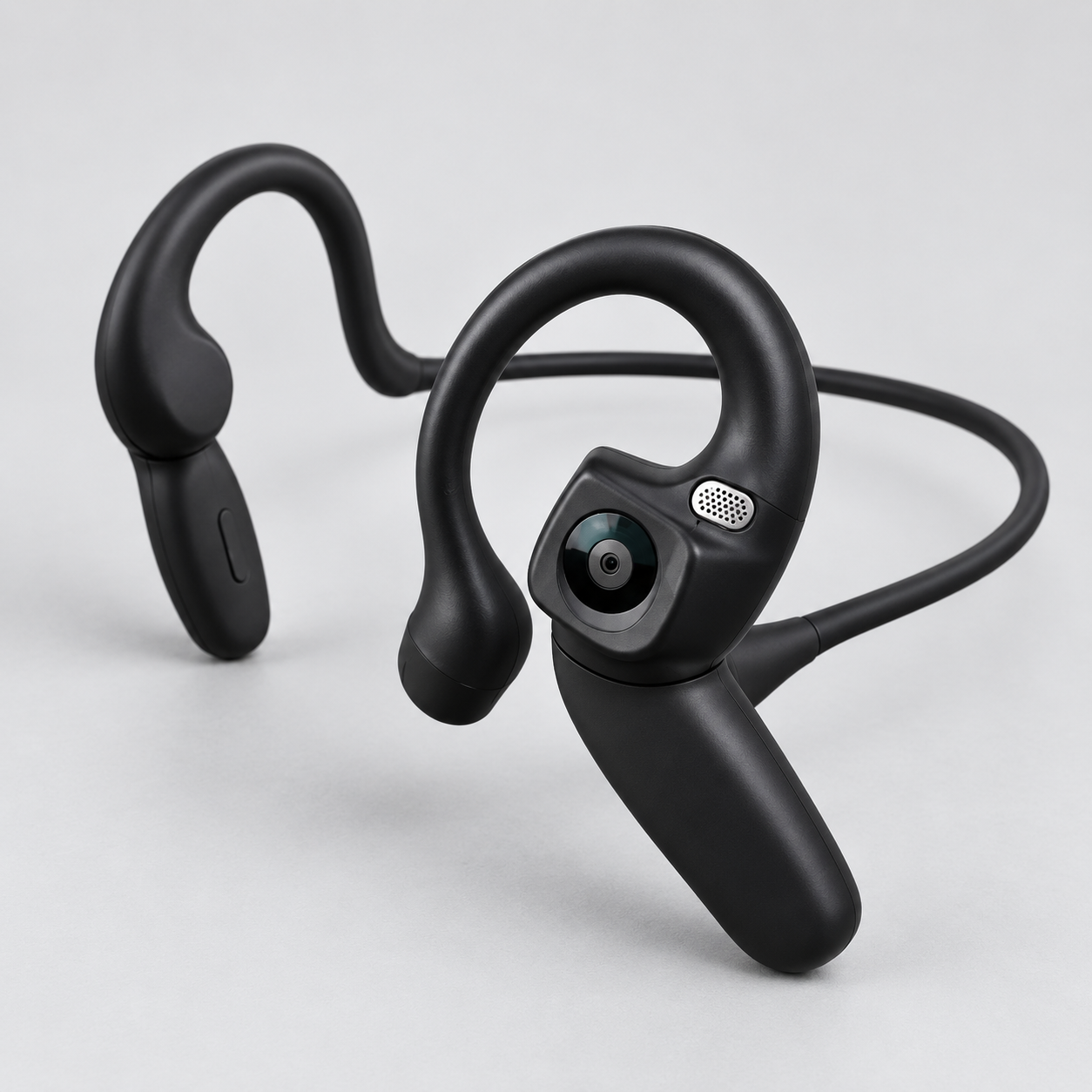 Black POV BUDS connected ear-hook camera headset